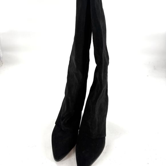 Nine West Chicke Knee High Boots 9.5 Black Suede NWOT Heel Tall Academia Prep - Picture 9 of 10